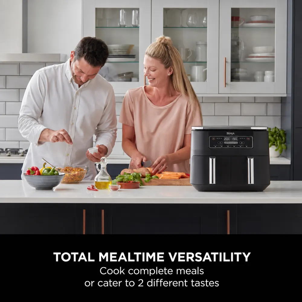 12L Dual Zone Digital Air Fryer with 2 Drawers – 6-in-1, Oil-Free Cooking, Air Fry, Max Crisp, Roast, Bake, Reheat & Dehydrate – Black — related product